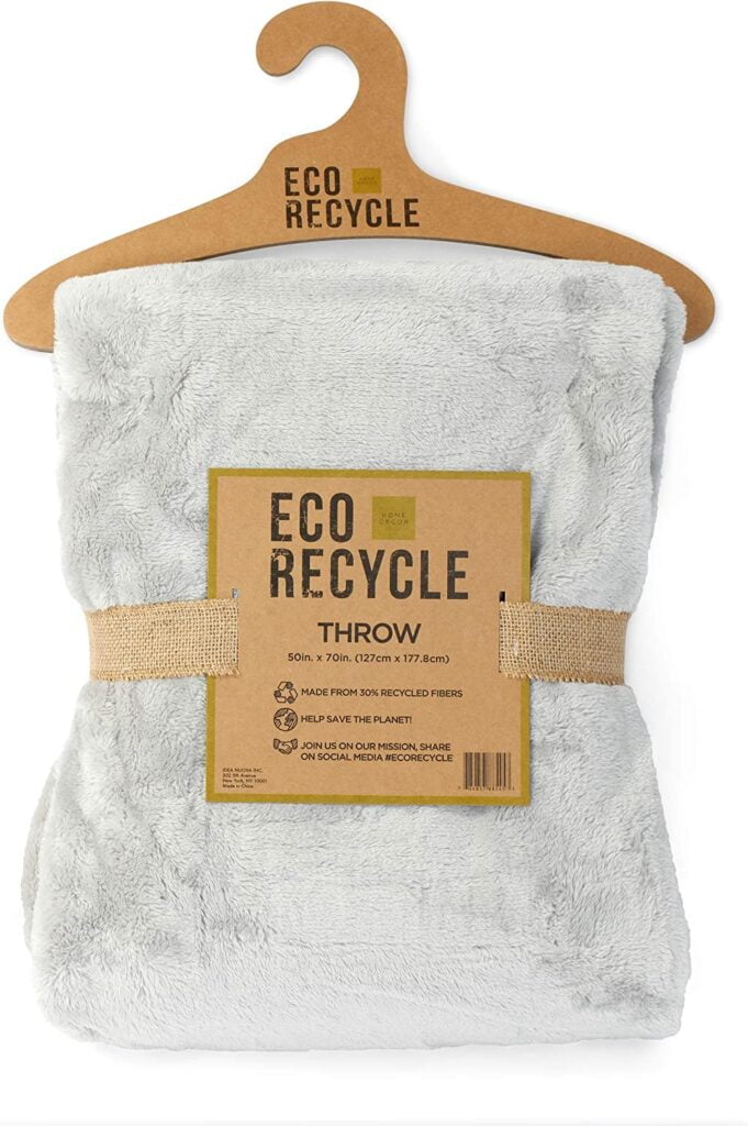 Eco Recycle Soft Royal Plush Oversized Throw Blanket