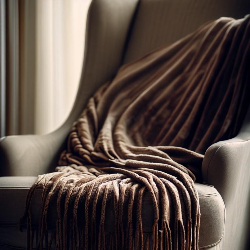 Throw Blanket on an armchair highly detailed