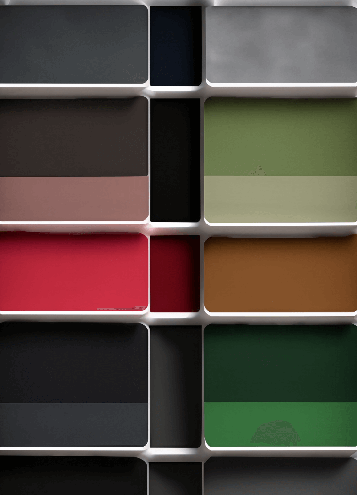 Paint swatches showcasing a variety of dark shades for bedroom walls.