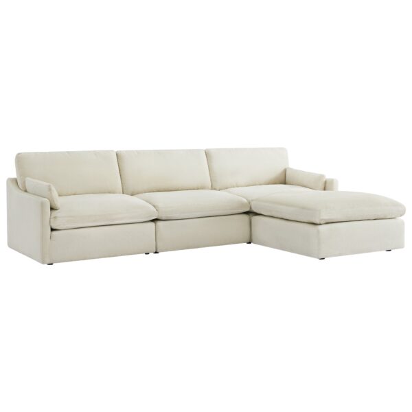 Kenna Modular 4-Piece Sectional sofa with chaise - Color Cream